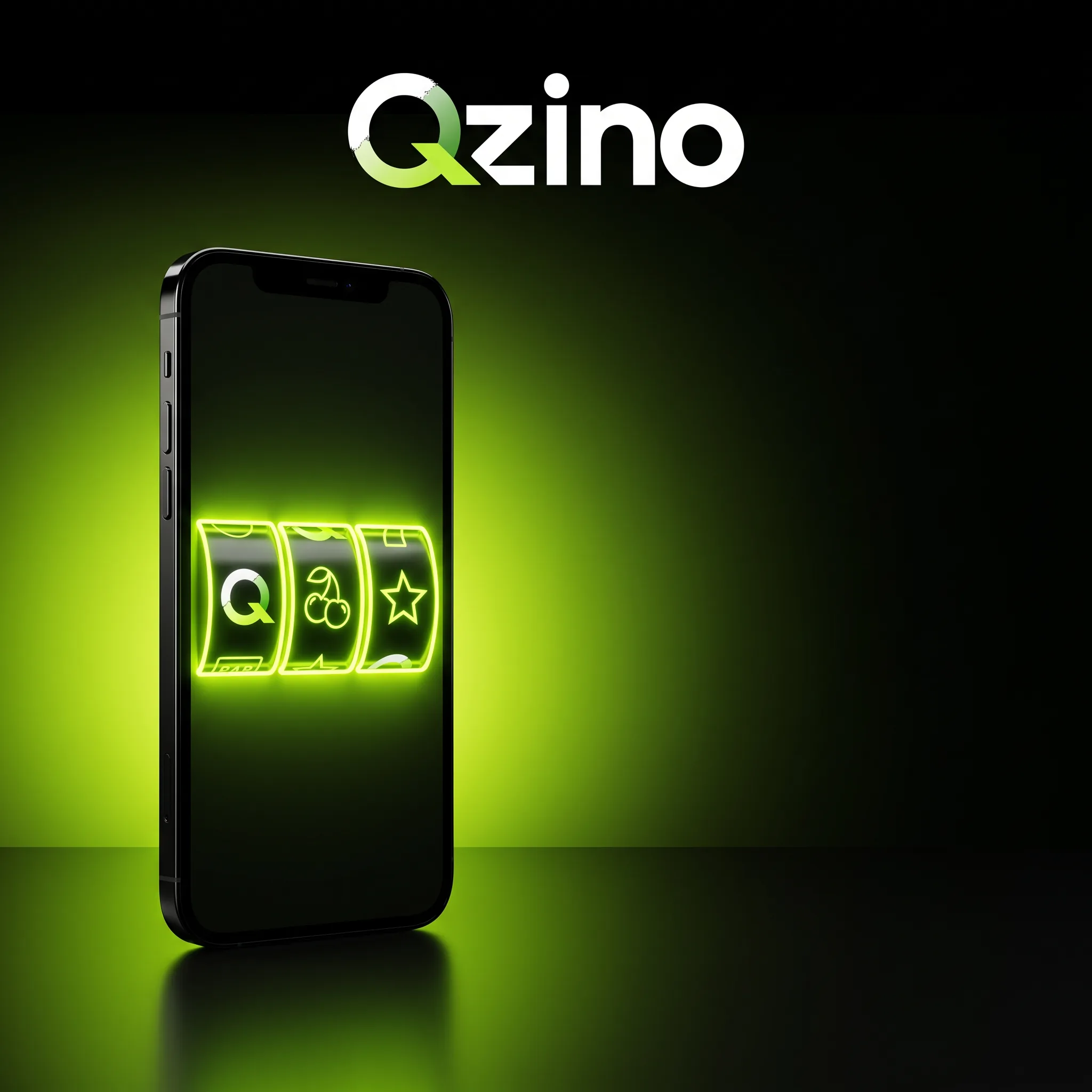 Qzino mobile browser play illustrated on a smartphone